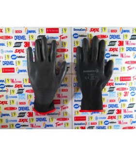Guante Nylon Con palma de Poliuretano Negro