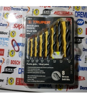 Juego de brocas para madera, 8 piezas