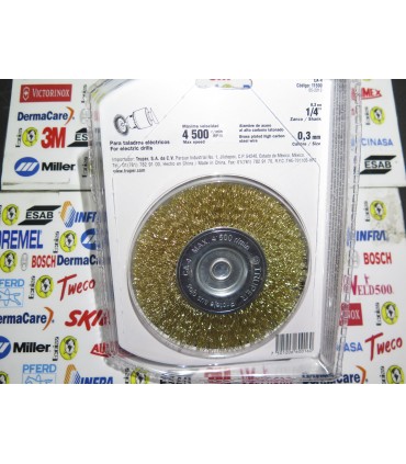 Carda circular, alambre grueso con zanco de 1/4"