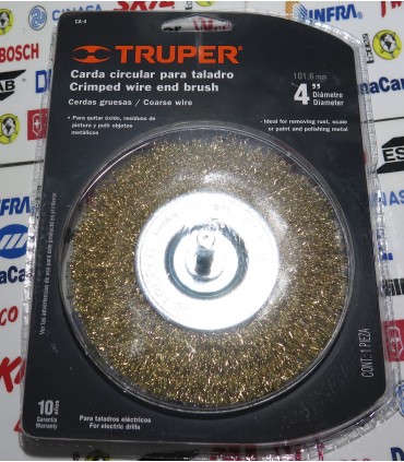 Carda circular, alambre grueso con zanco de 1/4"