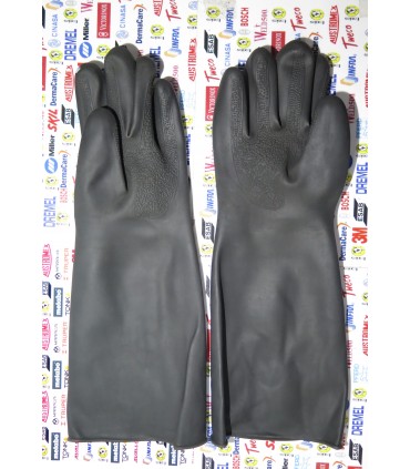 Guante Hule Negro Largo 45 cm