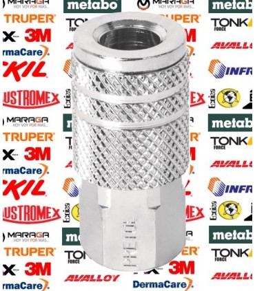 Cople Acero, cuerda 1/4" NPT Hembra