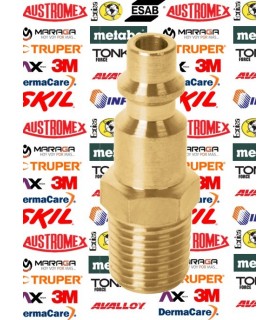 Conector Rapido Tipo M Niquelado Cuerda 1/4 NPT Macho