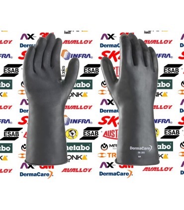 Guante de Hule Negro 13" contra Solventes