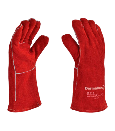 Guante Soldador Hilo de Kevlar Rojo