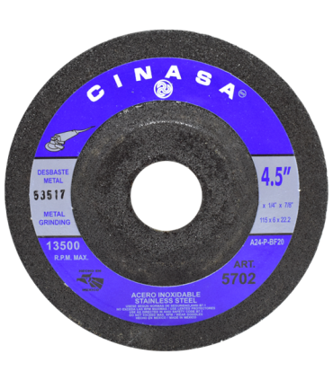 Disco de Desbaste Inoxidable 4 1/2" Azul