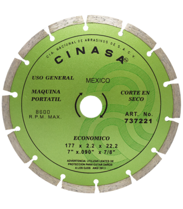 Disco de Diamante Segmentado 7"