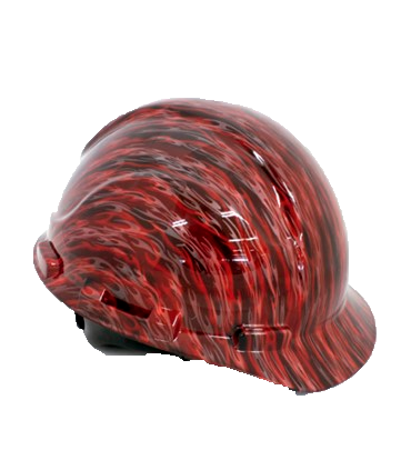 Casco Decorado Red Flames