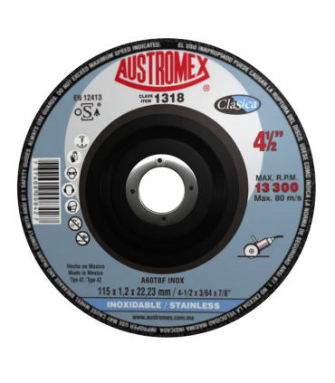 DISCO DE CORTE DE ACERO INOX.  4-1/2"