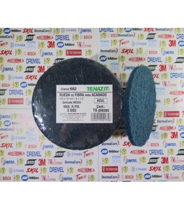 682-Rueda de fibra azul G.Medio 6 X 1/2"