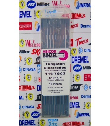 Tungsteno cerio 1/16 Binzel